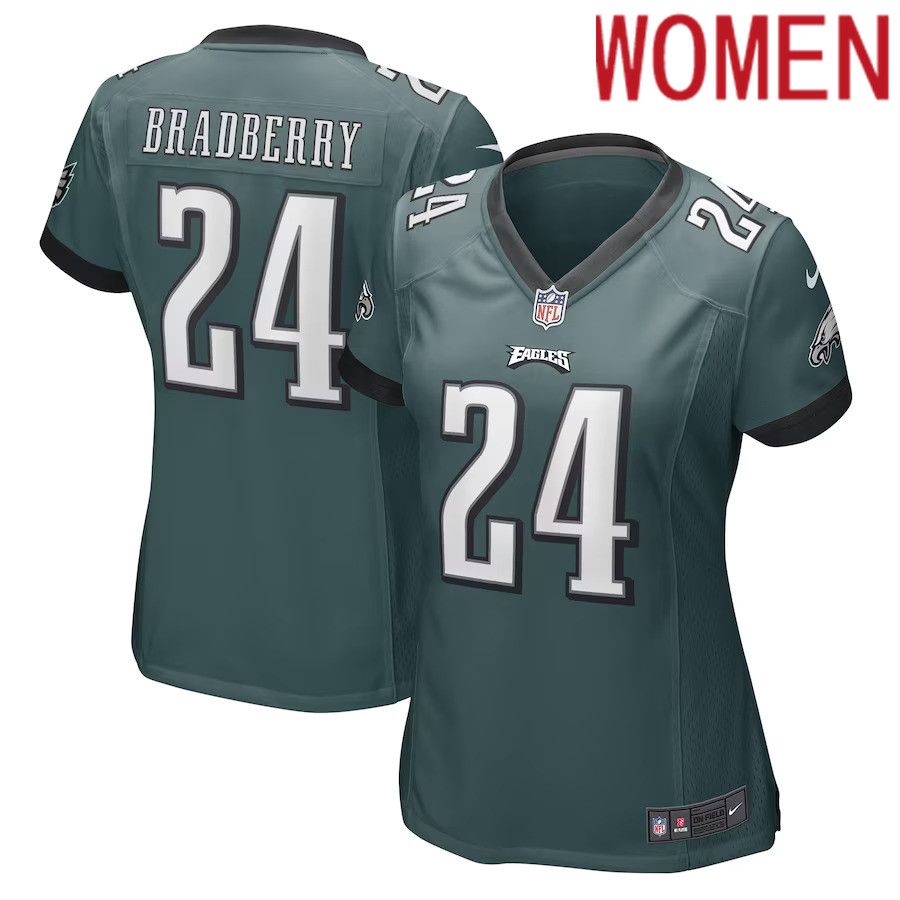 Women Philadelphia Eagles 24 James Bradberry Nike Midnight Green Game Player NFL Jersey